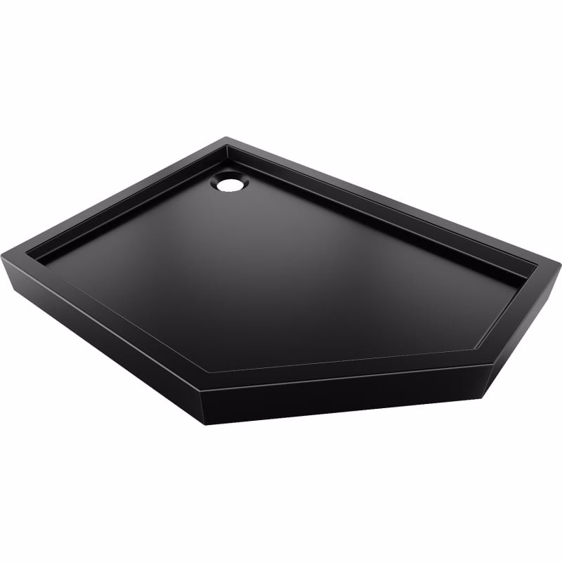 MEXEN - Flow+ päťboká sprchová vanička ľavá 90 x 80, čierna mat 46P708090LH