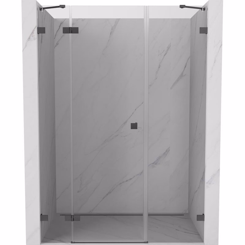 MEXEN/S - Lunar sprchové dvere krídlové ľavé 120, transparent, grafit kartáčovaná 834S-120-050-66-00-L