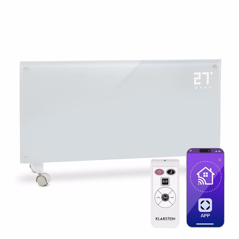Klarstein Bornholm Smart, konvektor, 2000 W, WiFi, LED displej, časovač, IP24, biely
