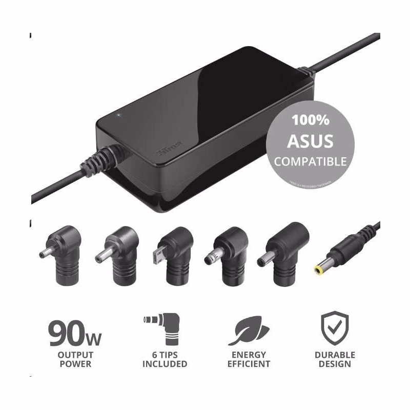 TRUST napájací adaptér MAXO pre notebooky ASUS 90W, vr. koncoviek