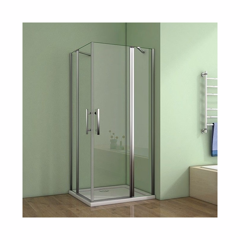 H K - Sprchový kút MELODY A2 100cm s dvoma jednokrídlovými dverami s pevnou stenou vrátane sprchovej vaničky z liateho mramoru SE-MELODYA2100/THOR-100SQ
