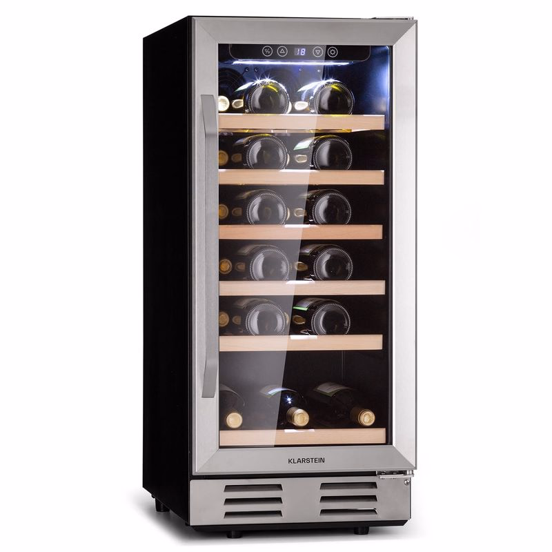 Klarstein Vinovilla 29 Built-In, vstavaná vinotéka, 81 l, 31 fliaš, 1 zóna, sklenené dvierka, nehrdzavejúca oceľ