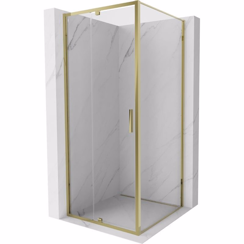 MEXEN/S - Exo sprchovací kút dvere krídlové 95 x 95, transparent, zlato 819-095-095-50-00