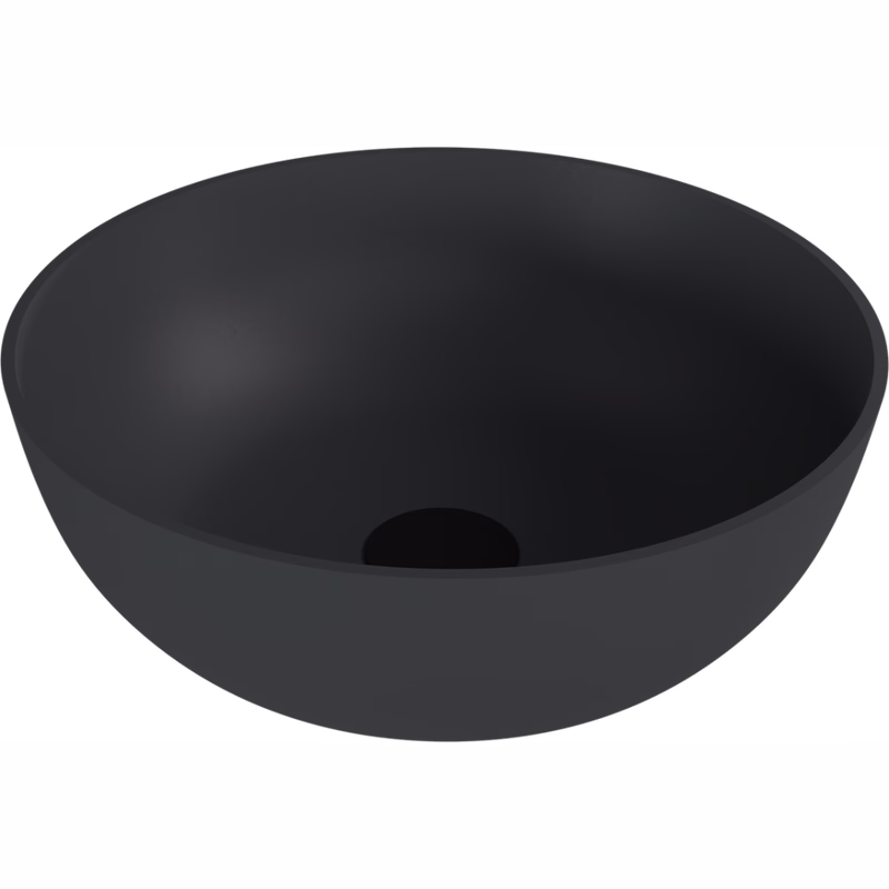 POLYSAN - BANERA ROUND umývadlo na dosku, liaty mramor, priemer 39cm, antracit mat 14337.51
