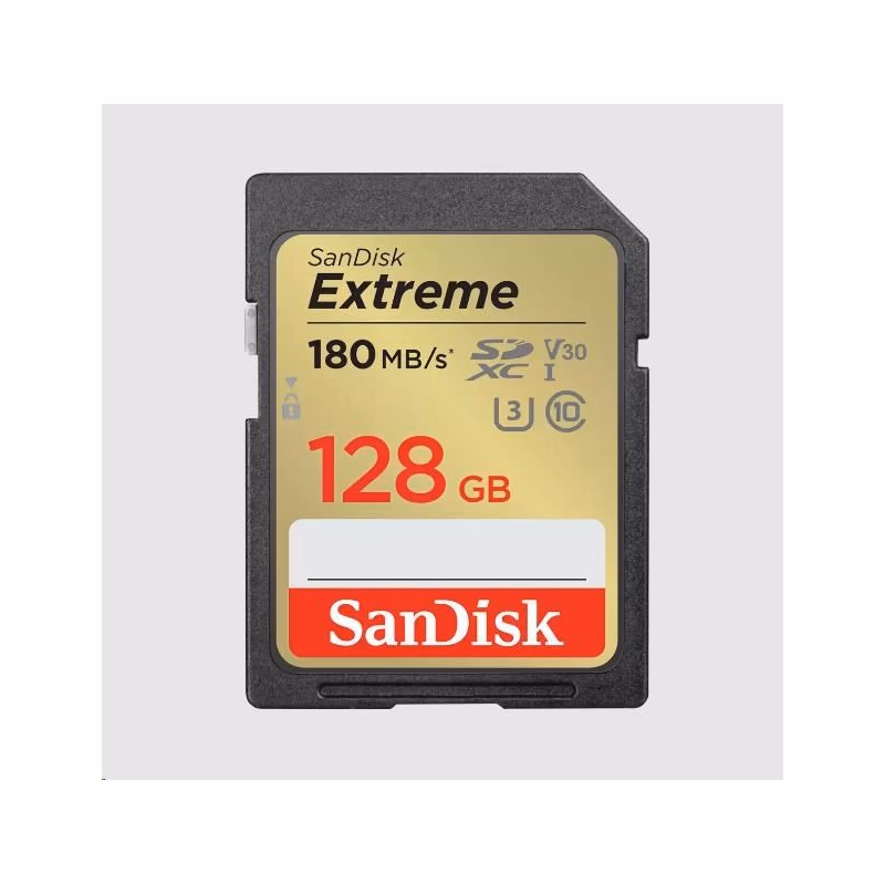 SanDisk SDXC karta 128GB Extreme (180 MB/s Class 10, UHS-I U3 V30)