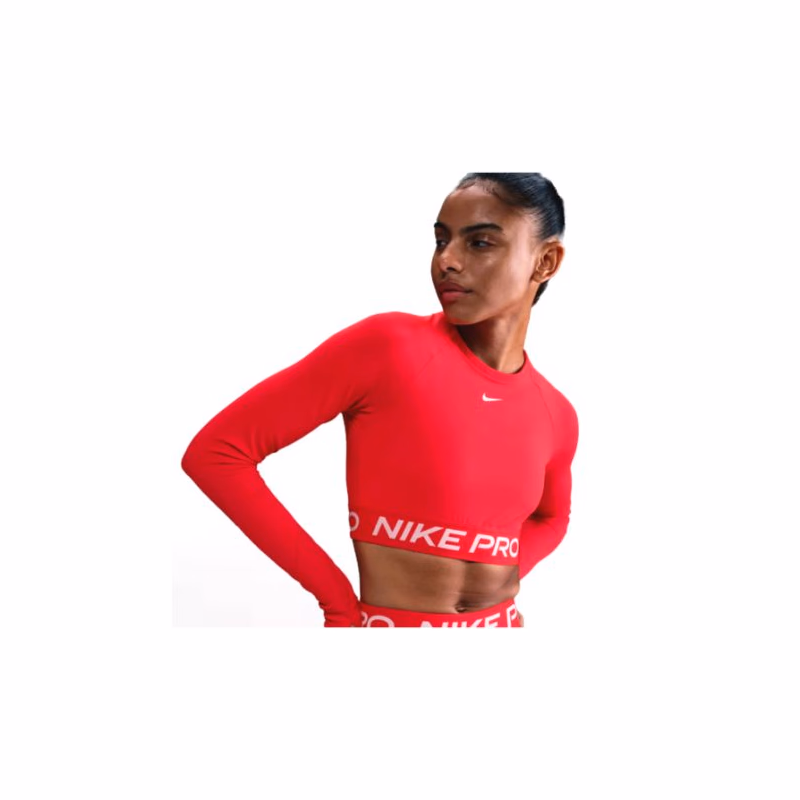Dámske tréningové tričko s dlhým rukávom NIKE PRO PRO DF 365 CROP LS-657-Red