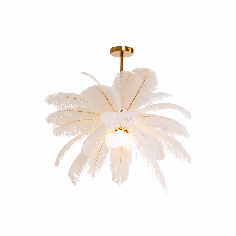 Feather Palm závesná lampa Ø87 cm biela