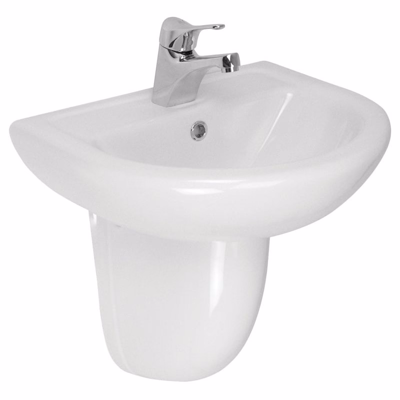 OLSEN SPA - Nástenné umývadlo COMPACT 60 - Polostĺp k umývadlu - Bez, Stĺp k umývadlu - Bez stĺpu OLKGKO05LVB01