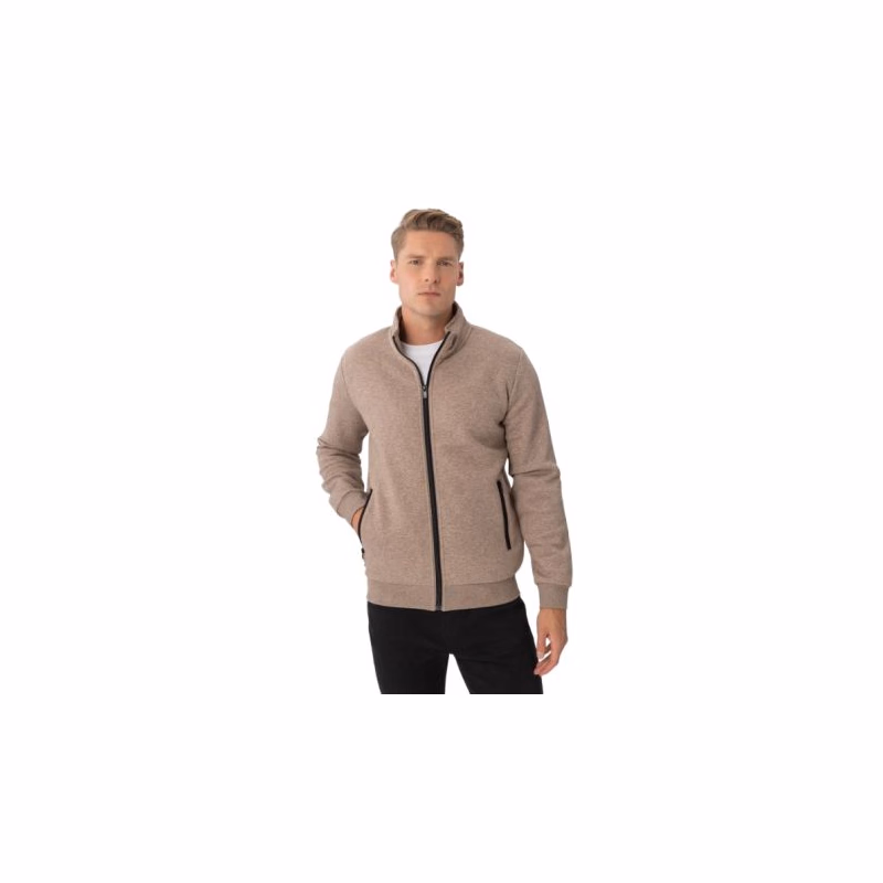 Pánska mikina so zipsom VOLCANO B-LIPSO-102M-BEIGE MEL