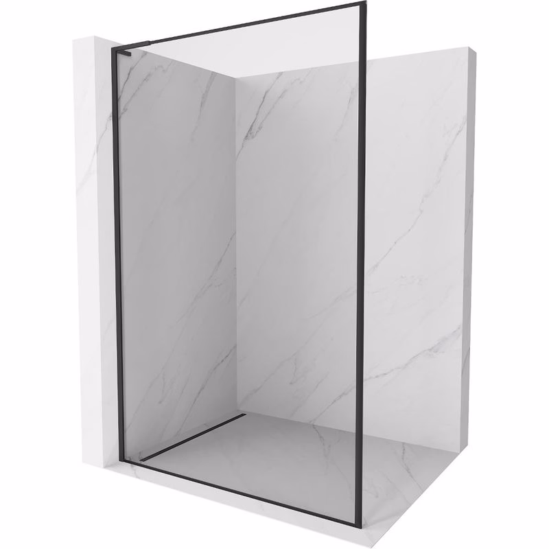 MEXEN/S - Kioto L Sprchová zástena WALK-IN 100 x 200, čierny vzor, čierna 800-100-103-70-70