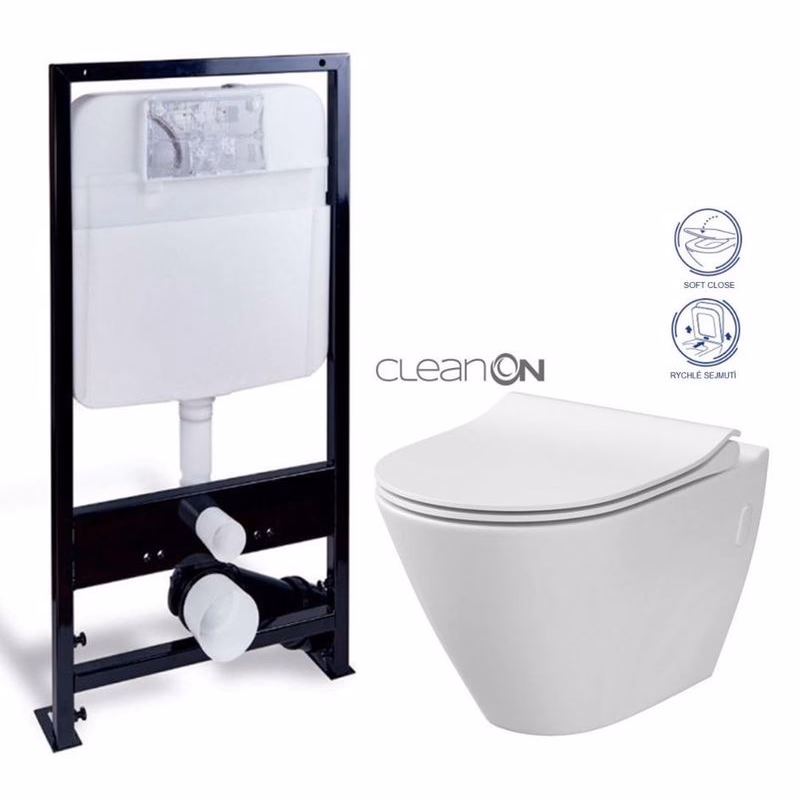 PRIM predstenový inštalačný systém bez tlačidla + WC CERSANIT CLEANON CITY PRIM_20/0026 X CI1