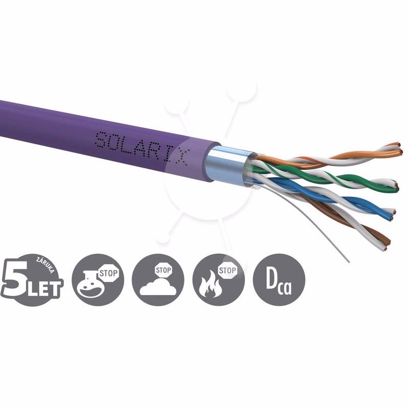 Inštalačný kábel Solarix CAT5E FTP LSOH Dca-s1,d2,a1 500m/cievka SXKD-5E-FTP-LSOH