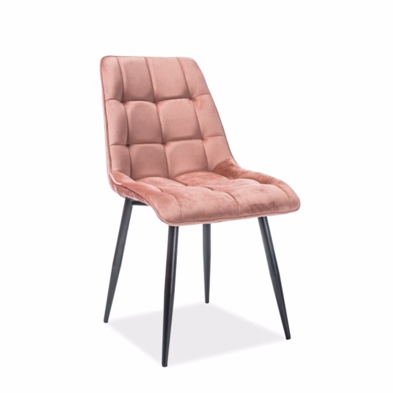 Signal Jedálenská stolička CHIC VELVET | čierne nohy Farba: Staroružová / Bluvel 52