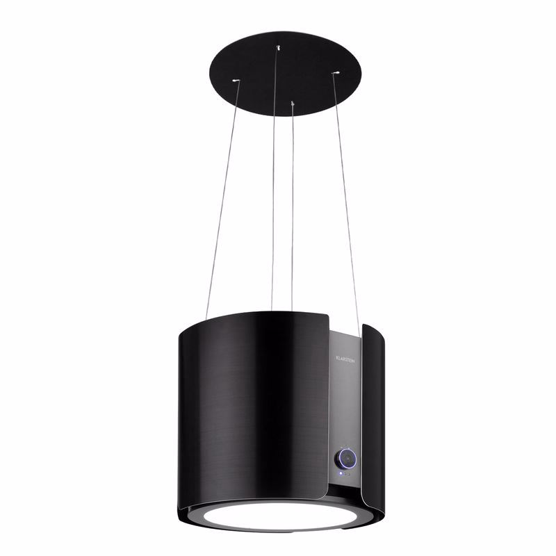 Klarstein Skyfall, digestor, 45 cm, ostrovčekový, 402 m³/h, LED, nehrdzavejúca oceľ, čierny