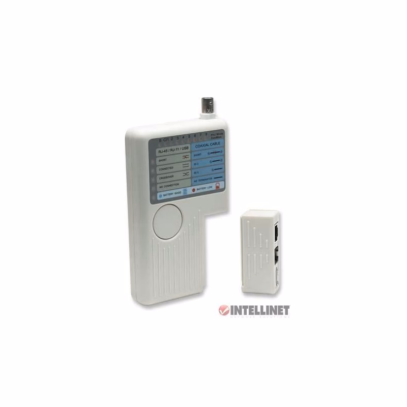 Intellinet Cable Tester, 4-in-1, RJ11, RJ45, USB a BNC