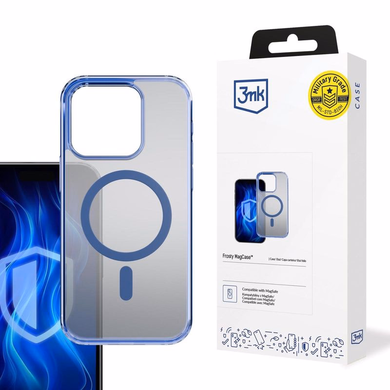 3mk ochranný kryt Frosty MagCase Blue pre Apple iPhone 13 Pro