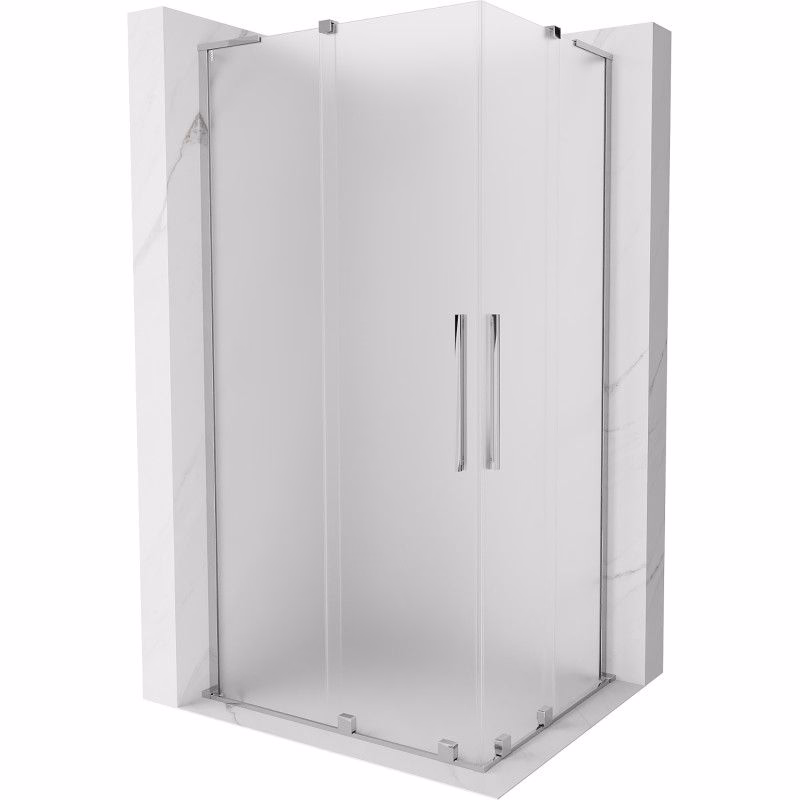 MEXEN/S - Velar L Duo sprchovací kút, posuvné dvere 90 x 80, dekor, chróm 871-090-080-02-33-01