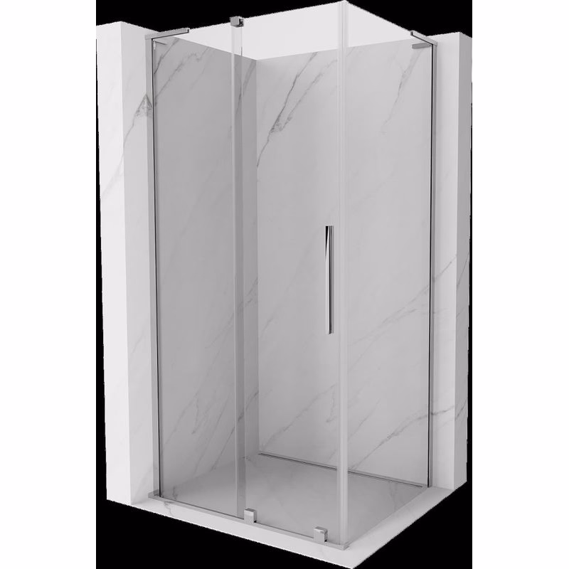 MEXEN/S - Velar L sprchovací kút, posuvné dvere 120 x 75, transparent, chróm 871-120-075-03-01