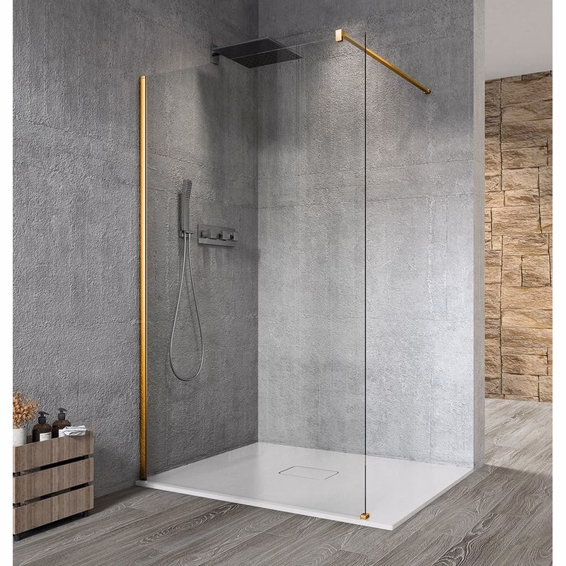 GELCO - VARIO GOLD MATT jednodielna sprchová zástena na inštaláciu k stene, číre sklo, 1400  GX1214-01