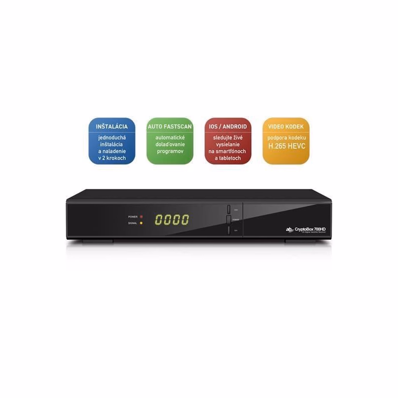 AB-COM CryptoBox 700HD (sat.prijímač, 1xčítačka, HDMI, SCART, 2x USB, LAN, Mediaplayer)