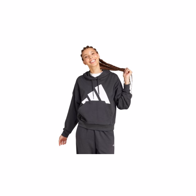 Dámska mikina s kapucňou ADIDAS W BL FT HD BLACK WHITE