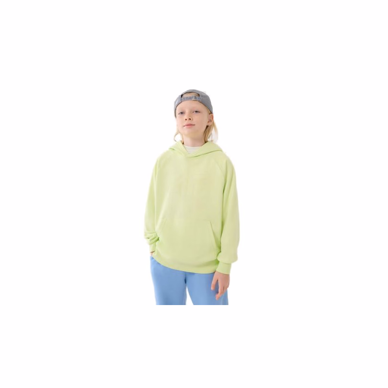 Chlapčenská mikina s kapucňou 4F JUNIOR SWEATSHIRT M1712-45N-CANARY GREEN NEON