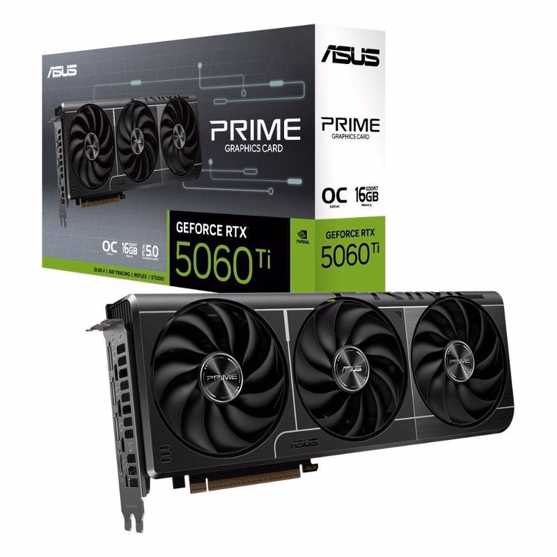 ASUS VGA NVIDIA GeForce RTX 5060 Ti PRIME OC 16G, 16GB GDDR7, 3xDP, 1xHDMI