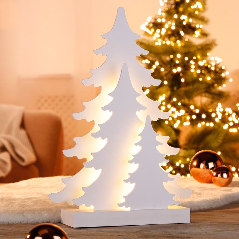 LED drevená dekorácia jedľa