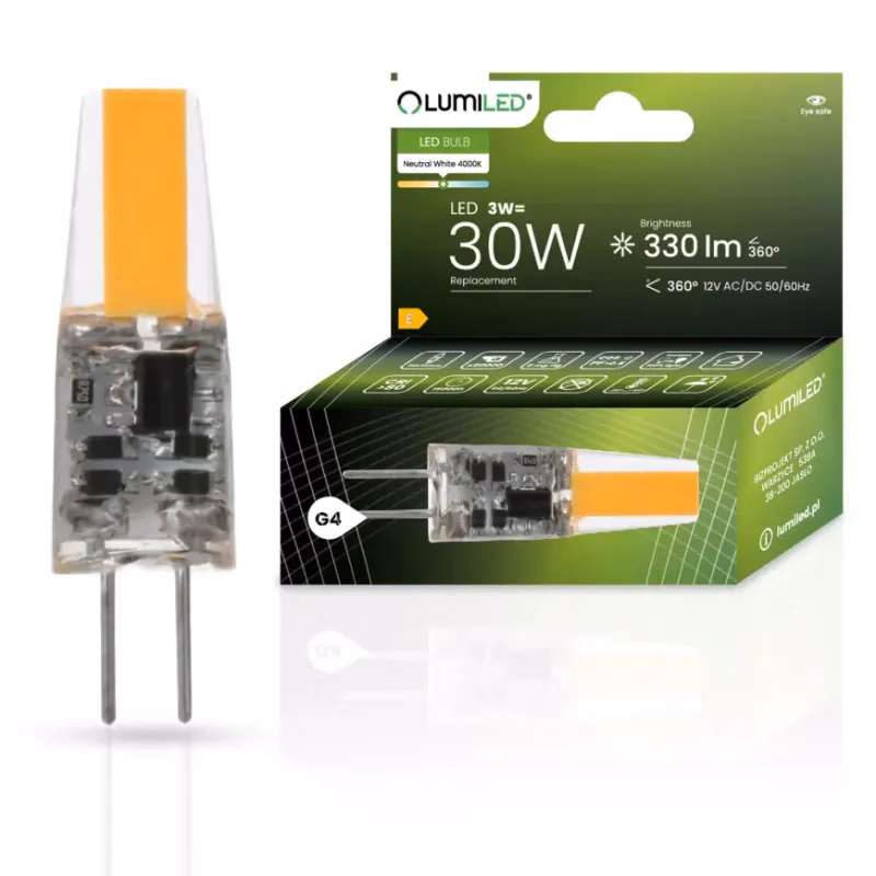 Kapsula LED 3W 4000K 840 G4 330lm COB 12V