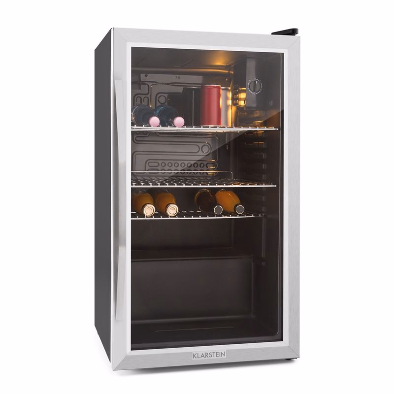 Klarstein Beersafe XXL, chladnička, 80 l, 3 police, energet. trieda E, panoramatické sklenené dvierka