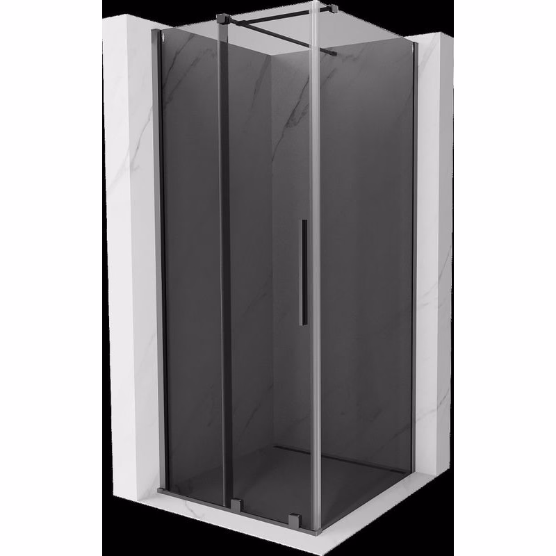 MEXEN/S - Velár sprchovací kút, posuvné dvere 90 x 90, grafit, grafit metal 871-090-090-41-95