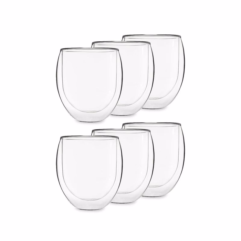 Feelino Ice set 6, čajové poháre, set 6 ks, 320 ml, vysokokvalitné borosilikátové sklo, vhodné do umývačky riadu