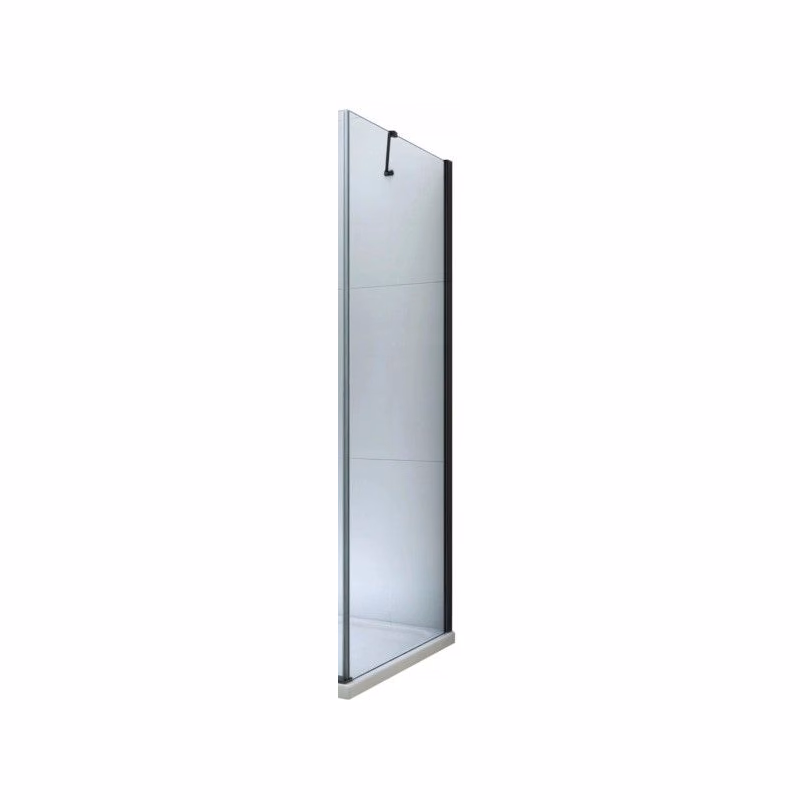 MEXEN - Bočná stěna pre-Roma, Lima 80x190 cm 6mm čierne, transparent 850-080-000-70-00