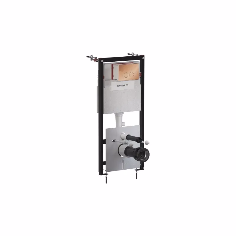 OMNIRES - SET: STRONGFRAME stavebný rám pod omietku s ECO spláchnutím + MINIMAL tlačidlo spláchnutia, meď lesklá STFWCECO1M-RCP
