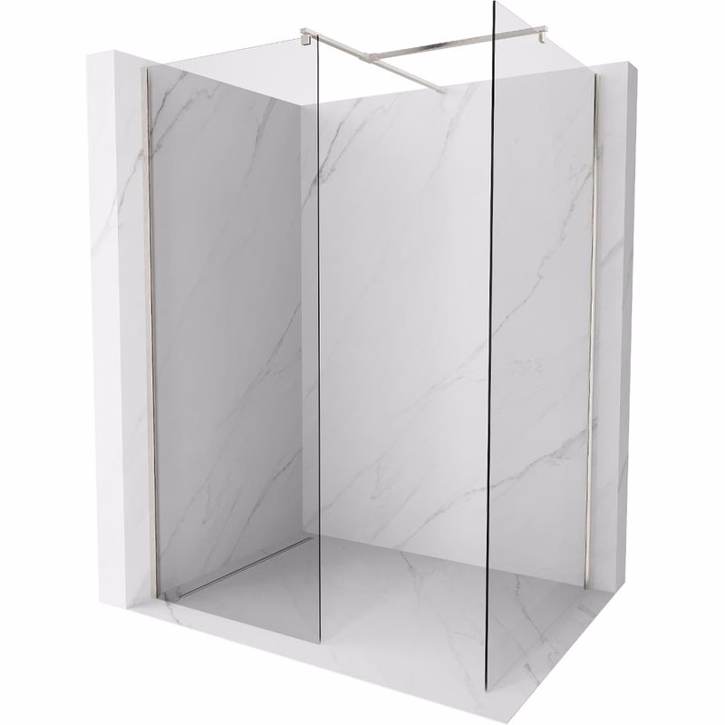 MEXEN/S - Kyoto Sprchová zástena WALK-IN 125 x 110, transparent, nikel kartáčovaný 800-125-202-97-00-110