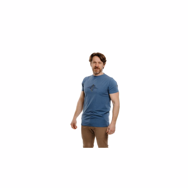 Pánske turistické tričko s krátkym rukávom EVERETT T-PEAK blue
