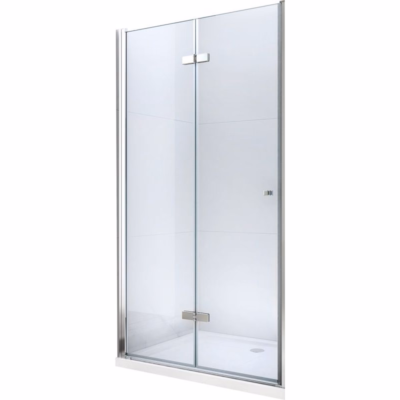 MEXEN - LIMA skladacie dvere 85x190 cm 6mm, chróm, transparent so stenovým profilom 856-085-000-01-00
