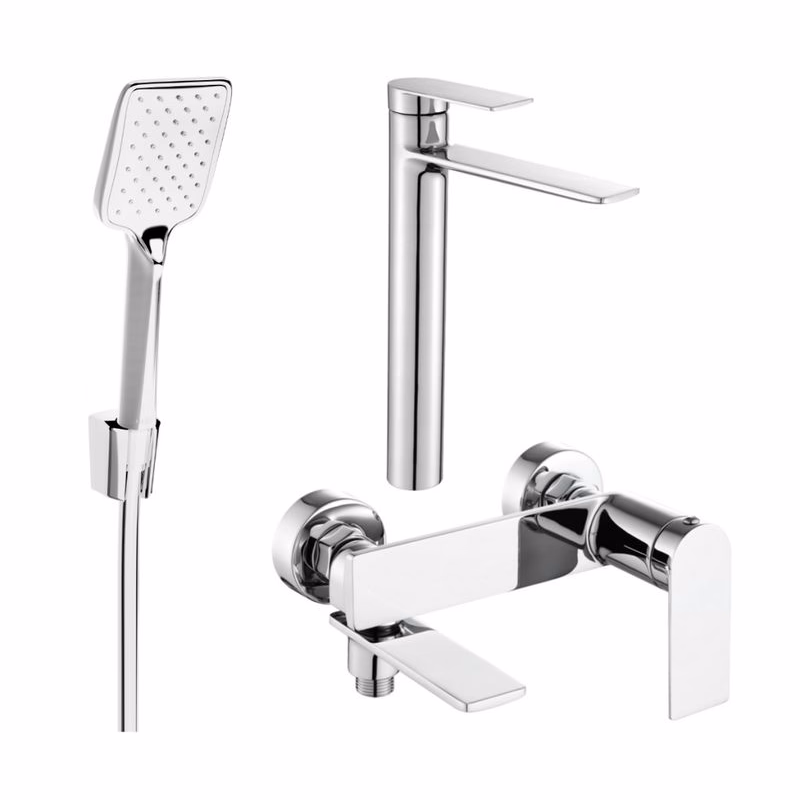MEXEN/S - Zero SET umývadlová + vaňová batéria s príslušenstvom R62, chróm 71113R62-00