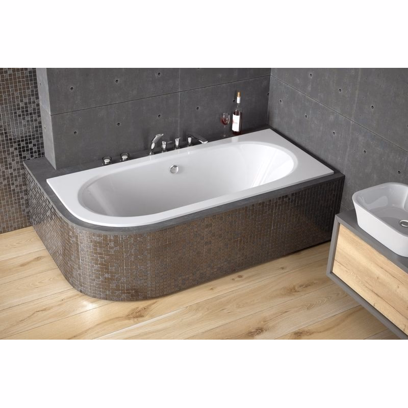 BESCO - Asymetrická vaňa AVITA SLIM - Nožičky k vani - S nožičkami, Rozmer vane - 170 × 75 cm, Spôsob prevedenia - Pravé VANAVIT170SLIMP+OLVPINOZ