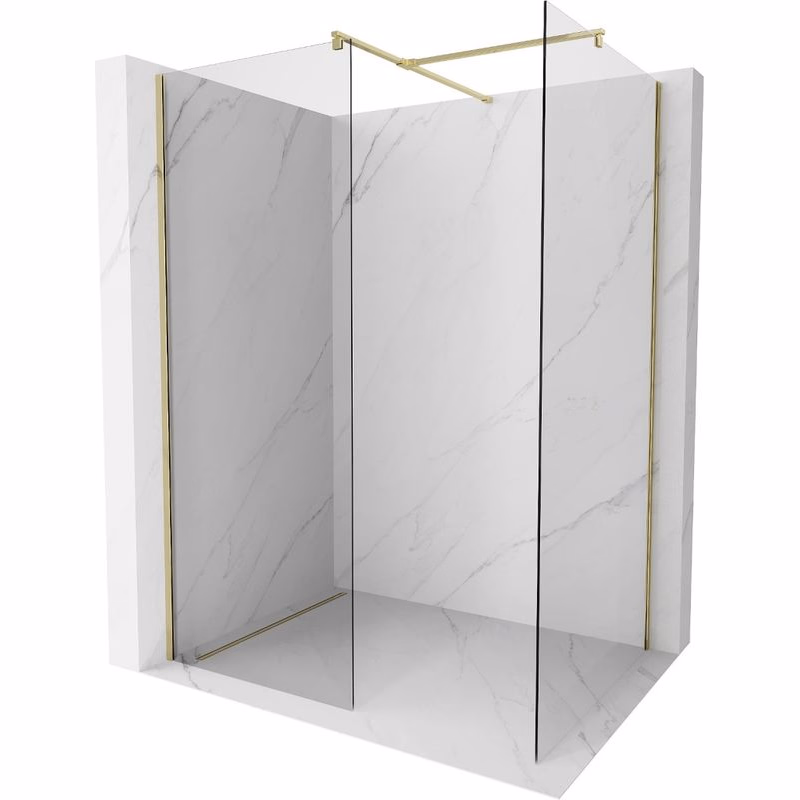 MEXEN/S - Kioto Sprchová zástena WALK-IN 110 x 90, transparent, zlatá 800-110-202-50-00-090