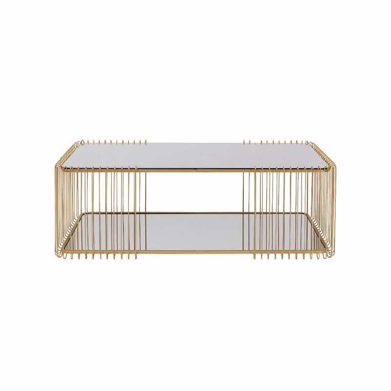 Wire Double konferenčný stolík mosadzný 120 cm