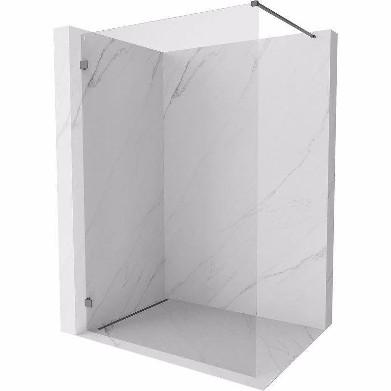 MEXEN/S - Lunar Sprchová zástena WALK-IN ľavá 80 x 200, transparent 8 mm, grafit metal 830-080-000-95-00-L