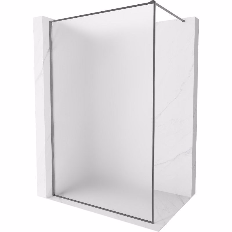 MEXEN/S - Kyoto-XF Sprchová zástena WALK-IN s rámom 50 x 202, dekor 10 mm, grafit metal 800-050-104-95-30-X