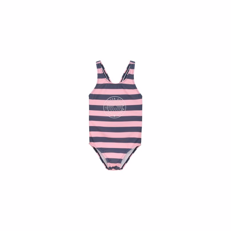 Dievčenské plavky COLOR KIDS Swimsuit W. Chestprint, AOP, vintage indigo