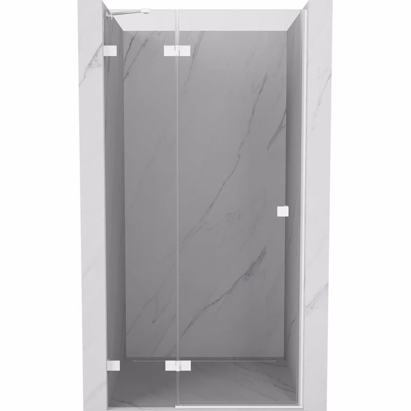 MEXEN/S - Lunar sprchové dvere krídlové ľavé 115, transparent, biela 834-115-000-20-00-L