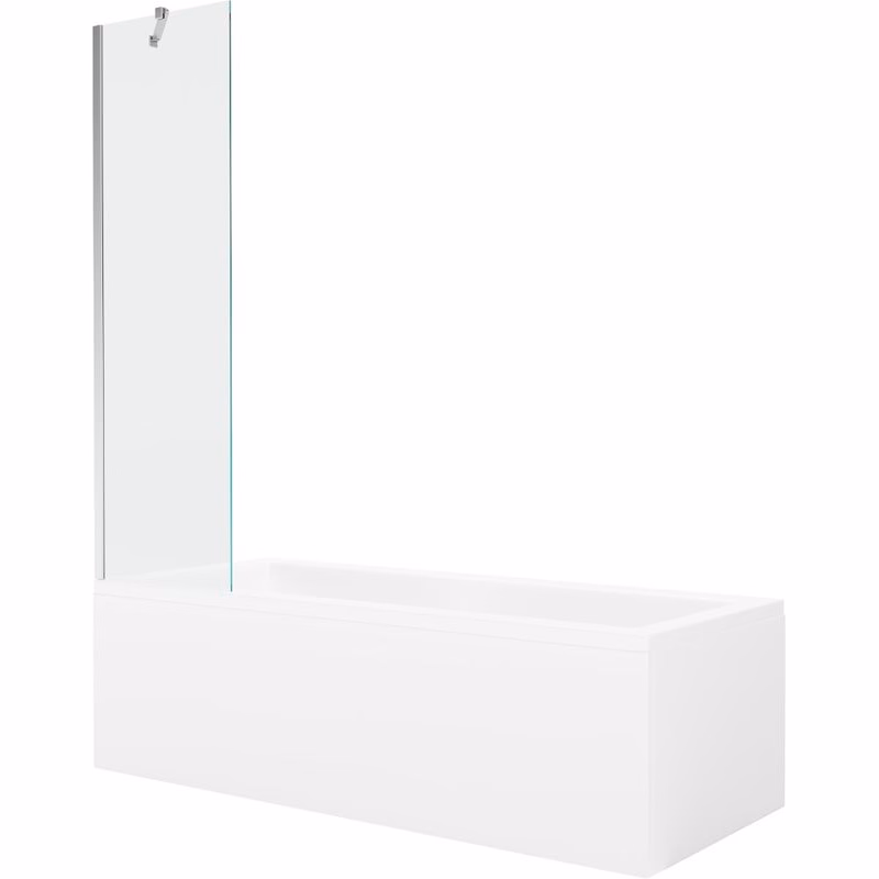 MEXEN/S - Cubik obdĺžniková vaňa 170 x 70 cm s panelom + vaňová zástena 50, transparent, chróm 550317070X9505000001