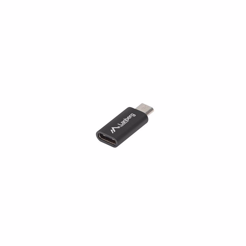 LANBERG adaptér USB-C (F) 2.0 na USB MICRO (M), čierny