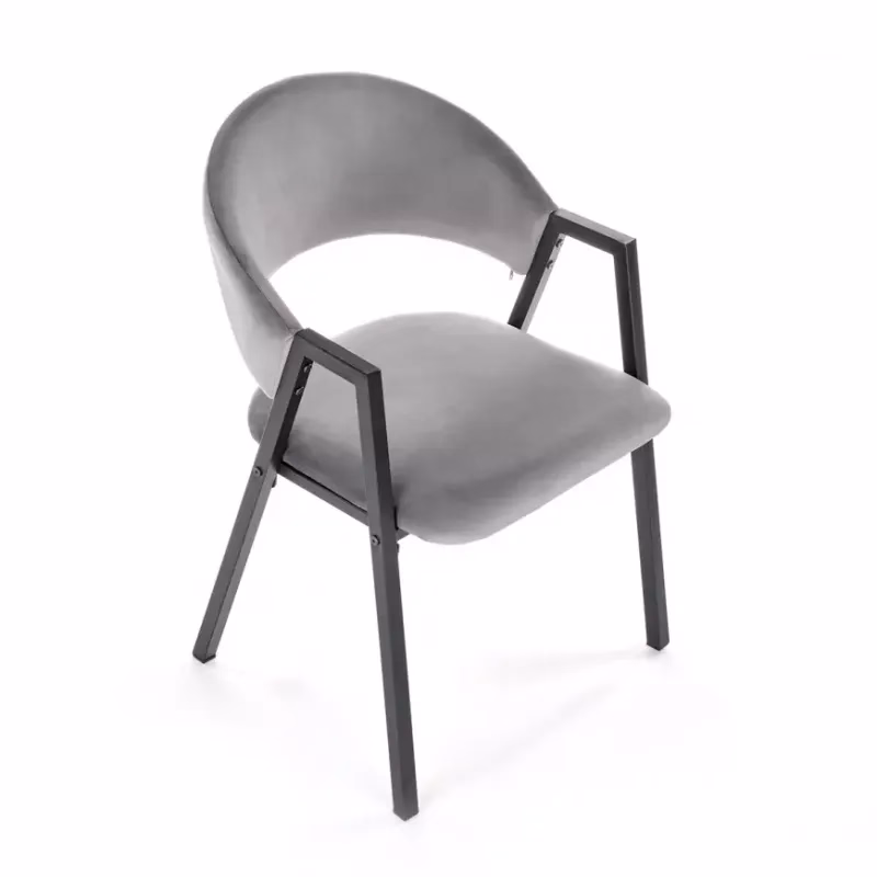 Stolička K473 Velvet/Kov Šedá