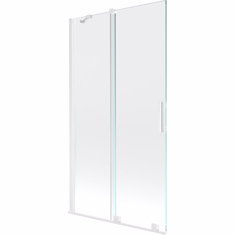 MEXEN/S - Velar Dvojkrídlová posuvná vaňová zástena 100 x 150, transparent, biela 896-100-000-01-20