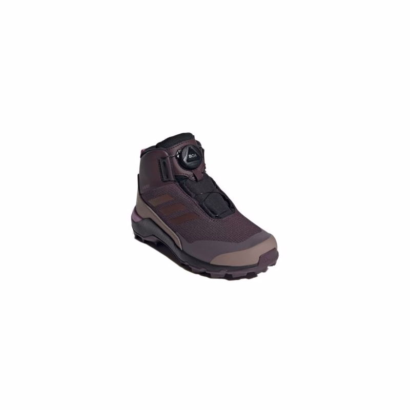 Dievčenské členkové zimné topánky ADIDAS Terrex Winter Mid Boa Rain.RDY shadow maroon red lilac